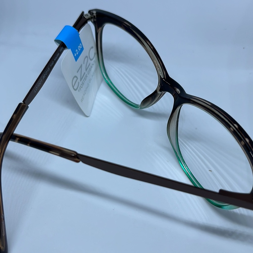 NWT Foster Grant Women's EZ2C NELLIE TEL Reading Glasses +2.00 Teal Black - Picture 5 of 7